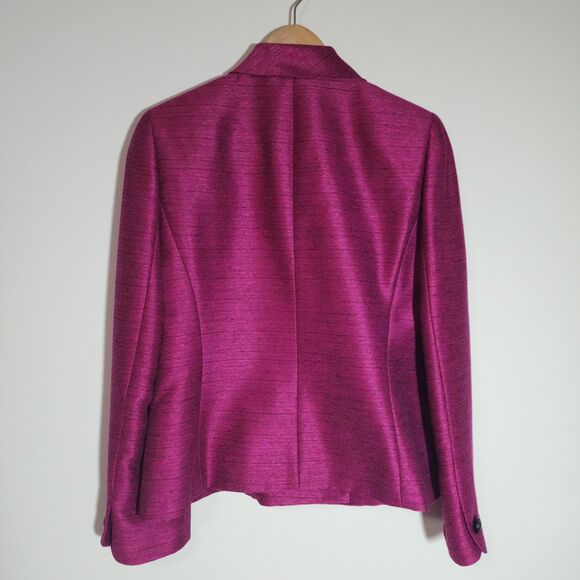 Kasper Womens Skirt Suit Size 6 Magenta Black Holiday Office Special Occasion - Picture 3 of 11